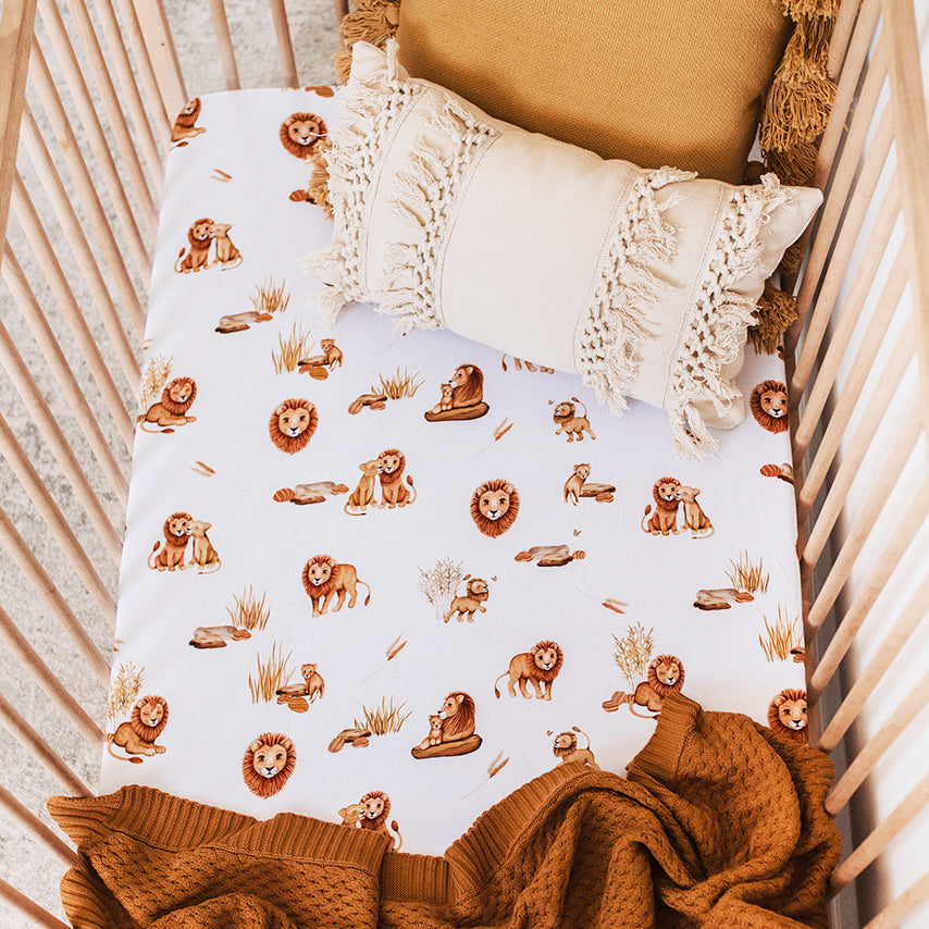 Lion Fitted Cot Sheet Snuggle Hunny adoreu baby Launceston