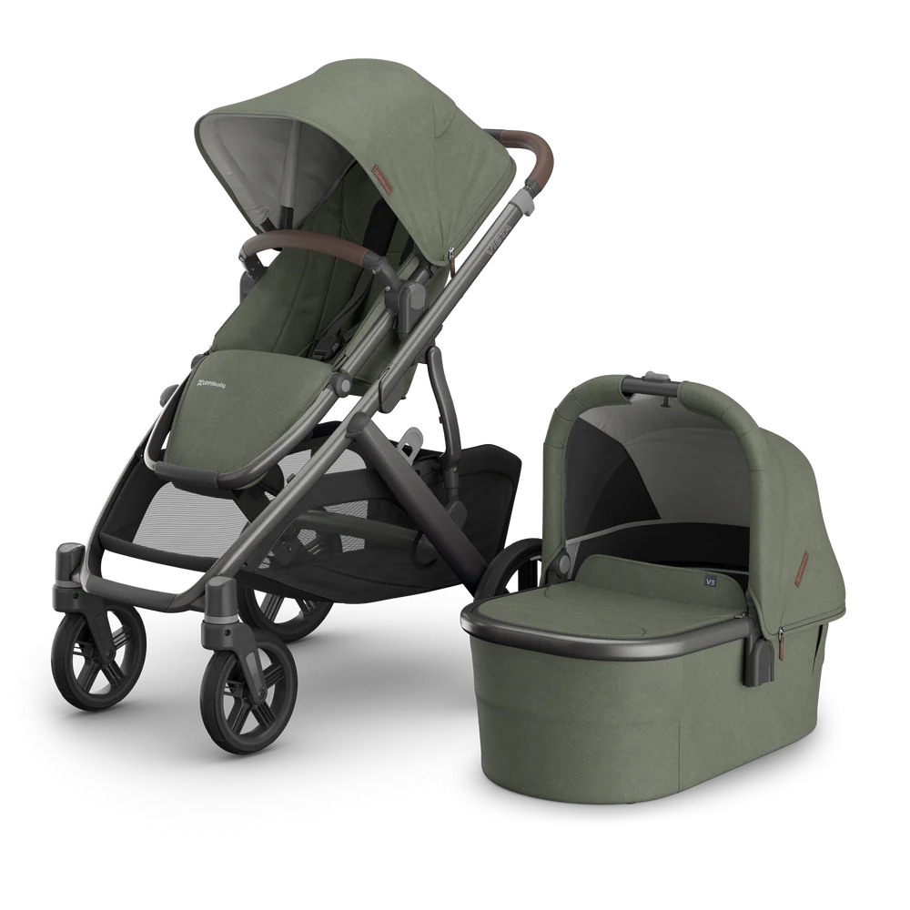 uppababy olive green Uppababy Vista 3 with FREE Uppa Adapters | Evelyn | Single to Double