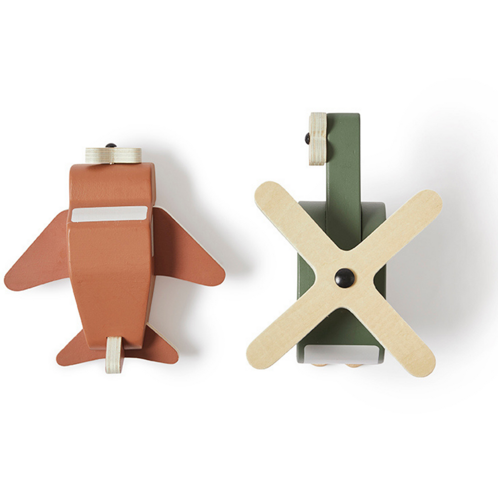 Wooden Helicopter and Plane Set Activity Toys by Flexa Adoreu Baby Shop Launcedston Tasmania Danish by Design