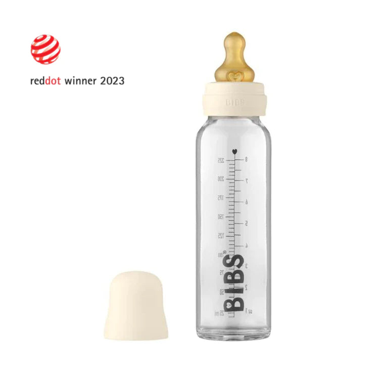 Glass Bottle Set Ivory 225ml Adoreu Baby Shop Launceston Tasmania BIBS