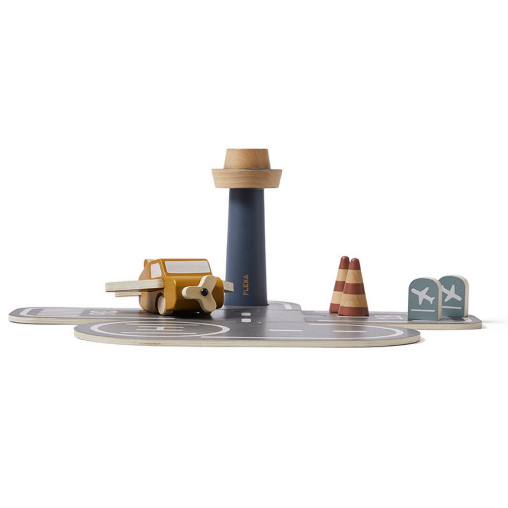 Wooden Airport Set Activity Toy by Flexa Adoreu Baby Shop launceston Tasmania Danish by Design