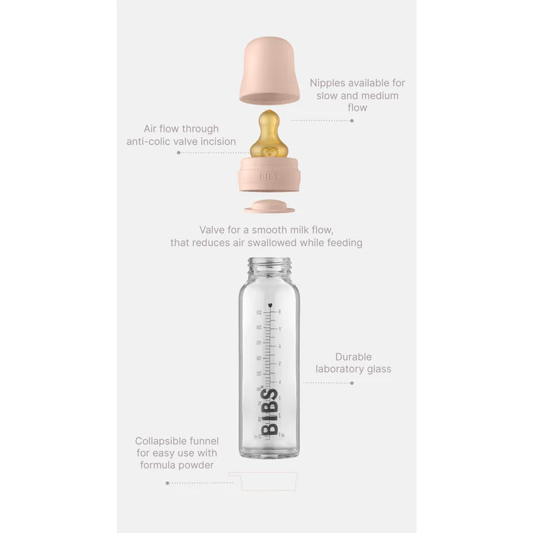 Glass Bottle Set Ivory 225ml Adoreu Baby Shop Launceston Tasmania BIBS