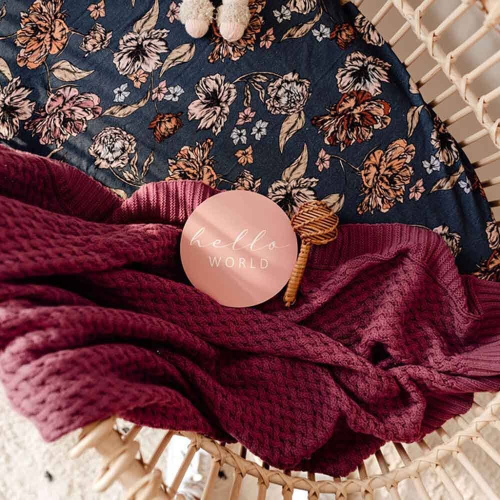 Diamond Knit Organic Cotton Baby Blanket Mauve Adoreu Baby Shop Launceston Tasmania Snuggle Hunny