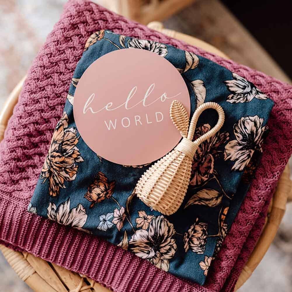 Diamond Knit Organic Cotton Baby Blanket Mauve Adoreu Baby Shop Launceston Tasmania Snuggle Hunny