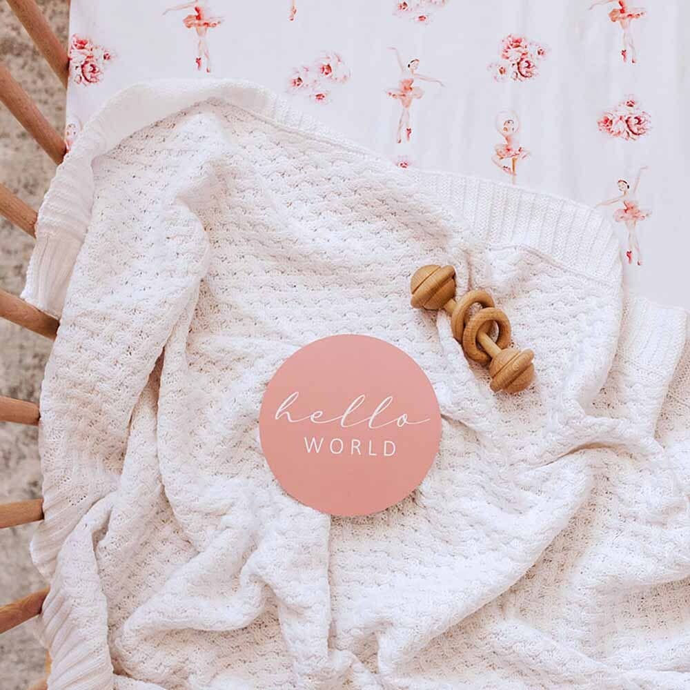 Diamon Knit Organic Cotton Baby Blanket White Adoreu Baby Launceston Tasmania Snuggle Hunny