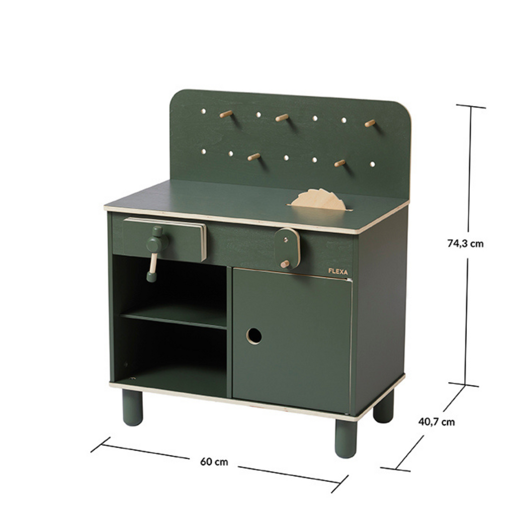 Workbench Deep Green Activity Toy by Flexa Adoreu Baby Shop Launceston Tasmania Danish By Design