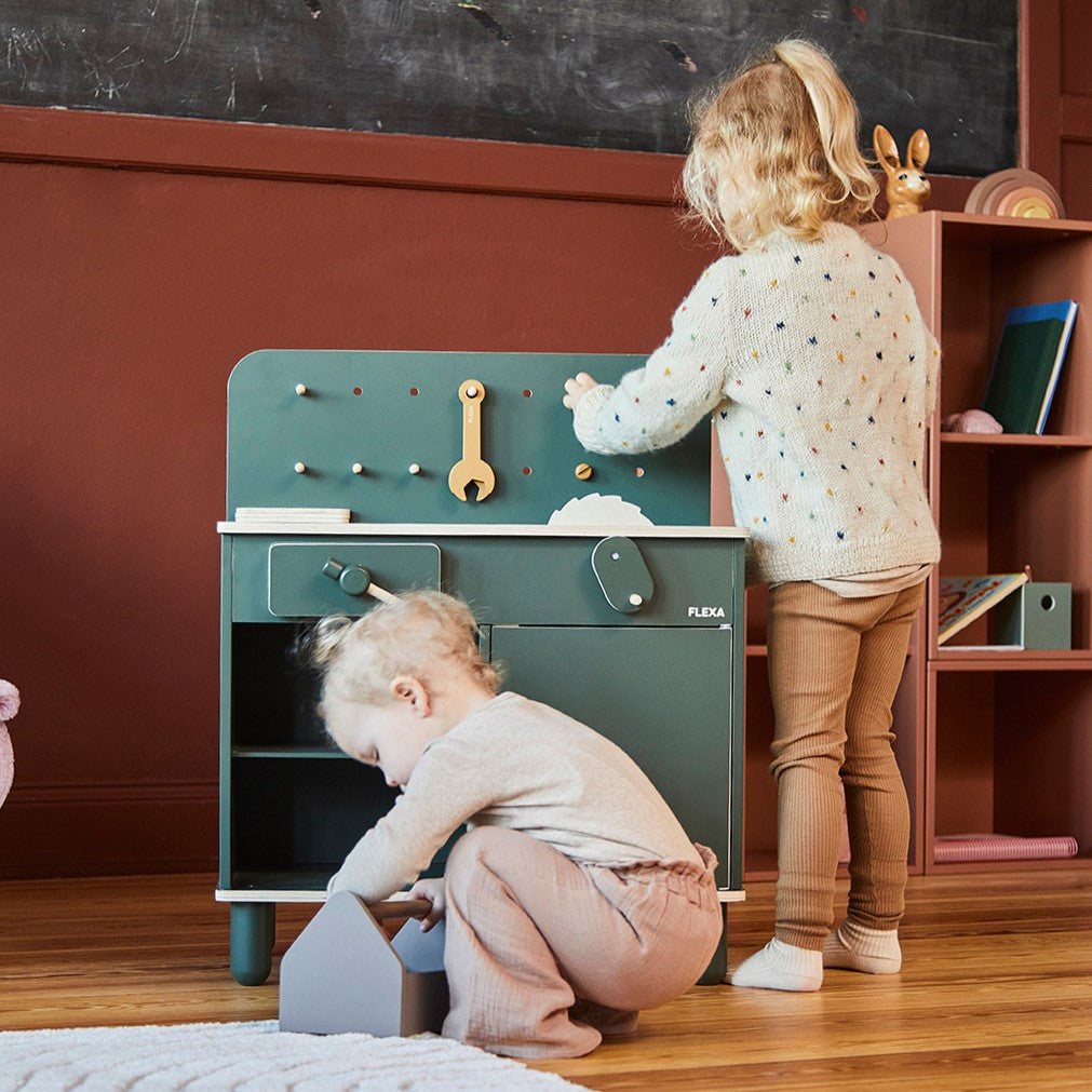 Workbench Deep Green Activity Toy by Flexa Adoreu Baby Shop Launceston Tasmania Danish By Design