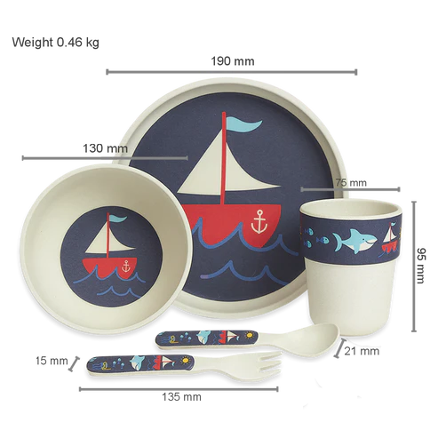 Penny Scallan Bamboo Mealtime Set Anchors Away Adoreu Baby Shop Launceston Tasmania
