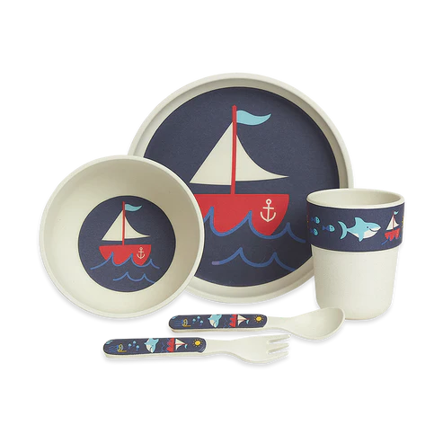 Penny Scallan Bamboo Mealtime Set Anchors Away Adoreu Baby Shop Launceston Tasmania