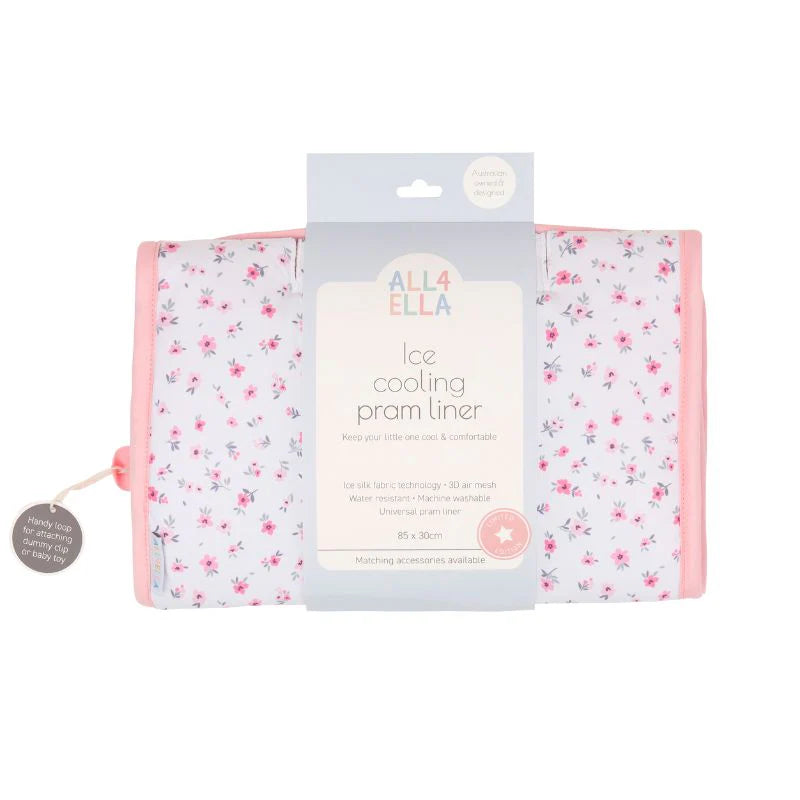 Ice Cooling Pram Liner Pink Petals All4Ella – adoreu baby
