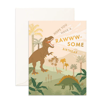Rawww some Birthday Dinos Greeting Card Fox and Fallow Adoreu Baby Shop Launceston Tasmania