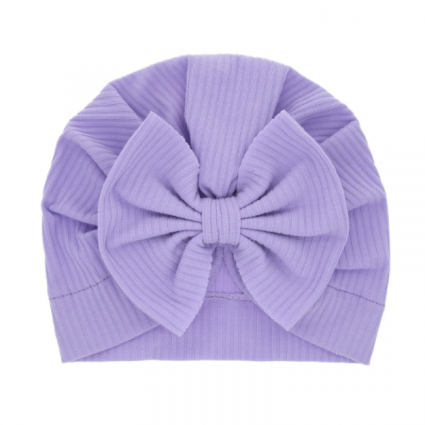Ribbed Bow Bonnet Violet by Plush Bubs Adoreu Baby Shop Launceston Tasmania