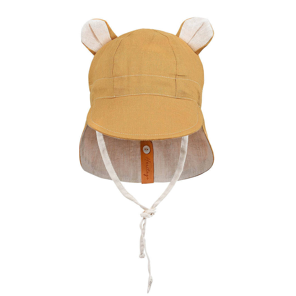 Roamer Baby Revesible Teddy Flap Sun Hat Maize/Flax Adoreu Baby Shop Launceston Tasmania Bedhead Hats