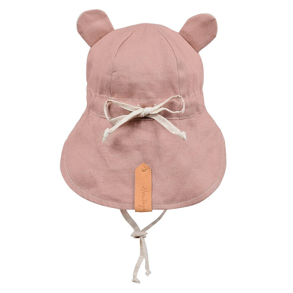 Roamer Baby Revesible Teddy Flap Sun Hat Rosa/Flax Adoreu Baby Shop Launceston Tasmania Bedhead Hats
