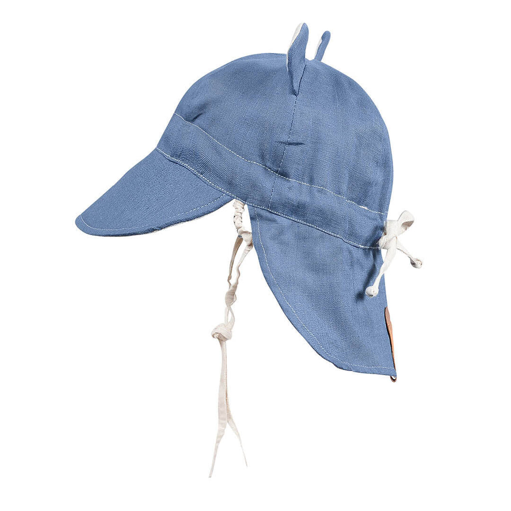 Roamer Baby Reversible teddy Flap Sun Hat Steele/Flax Adoreu Baby Shop Launceston Tasmania Bedhead Hats