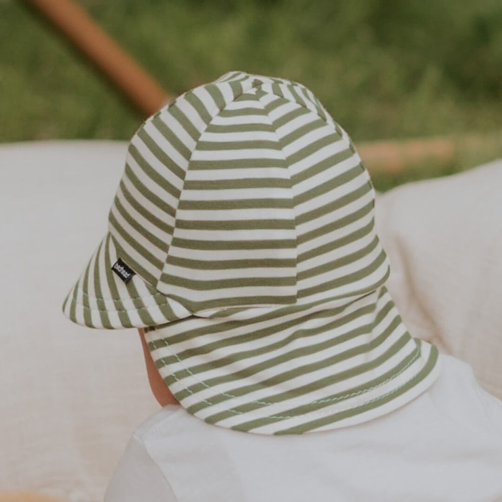 Legionnaire Flap Sun Hat Khaki Stripe Adoreu Baby Shop Launceston Tasmania