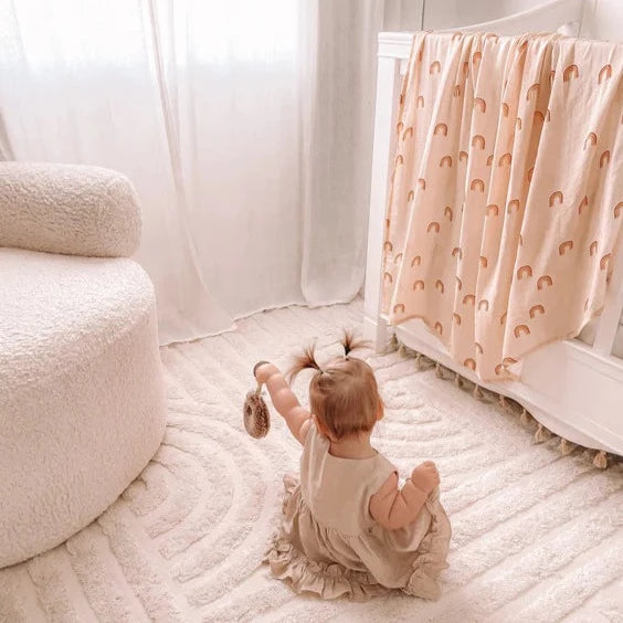 Organic Muslin Wrap Swaddle Rainbows Fox and Fallows Adoreu Baby Shop Launceston Tasmania