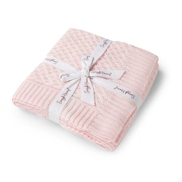 Diamond Knit Organic Cotton Baby Blanket Blush Adoreu Baby Shop Launceston Tasmania Snuggle Hunny
