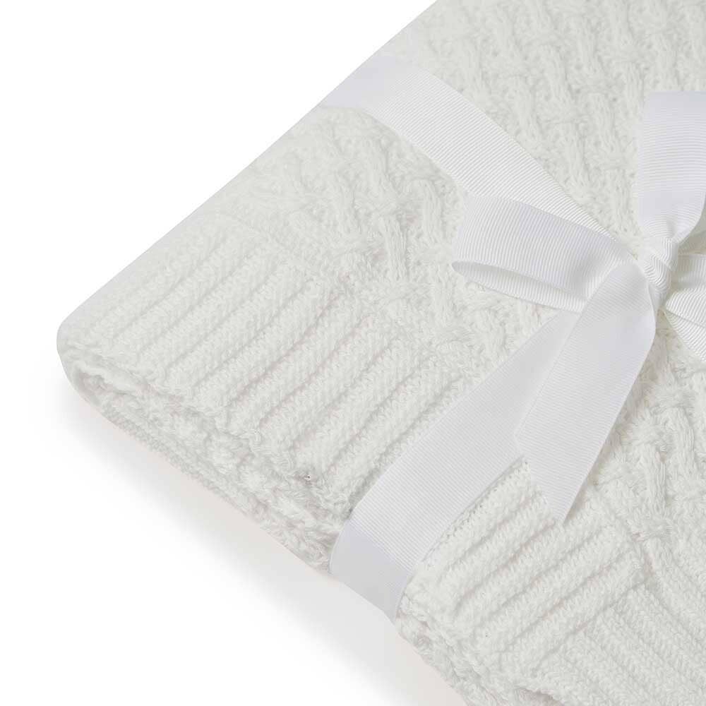 Diamon Knit Organic Cotton Baby Blanket White Adoreu Baby Launceston Tasmania Snuggle Hunny