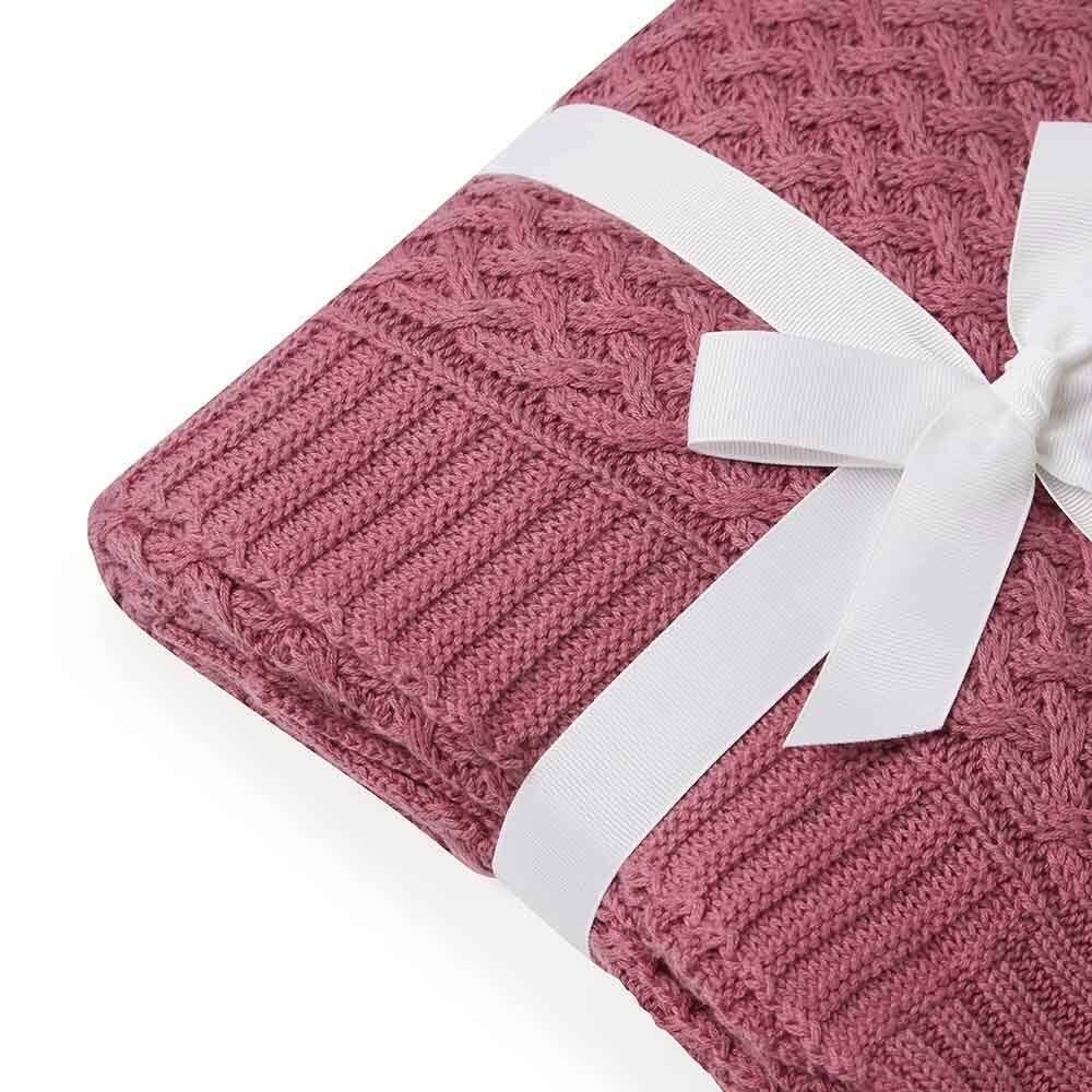 Diamond Knit Organic Cotton Baby Blanket Mauve Adoreu Baby Shop Launceston Tasmania Snuggle Hunny