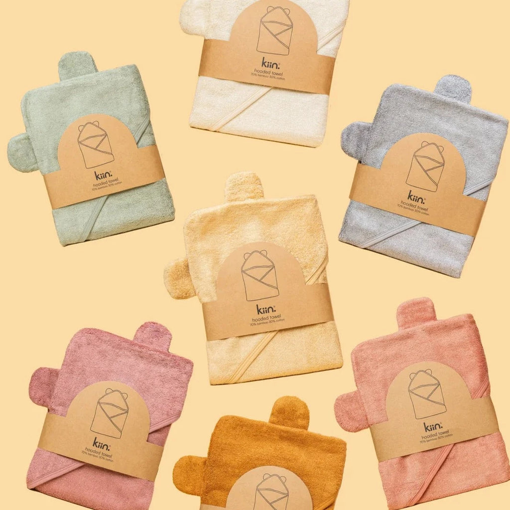 Hooded Bamboo Towel Ivory Kiin Baby Adoreu baby Shop Launceston Tasmania