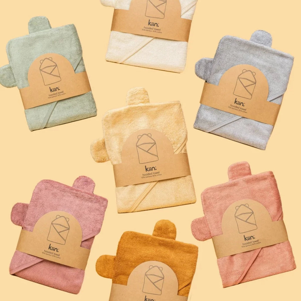 Hooded Bamboo Towel Sage Kiin Baby Adoreu Baby Shop Launceston Tasmania