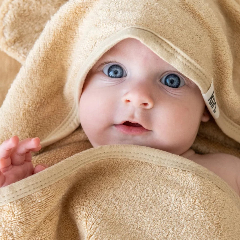 Hooded Bamboo Towel Ivory Kiin Baby Adoreu baby Shop Launceston Tasmania