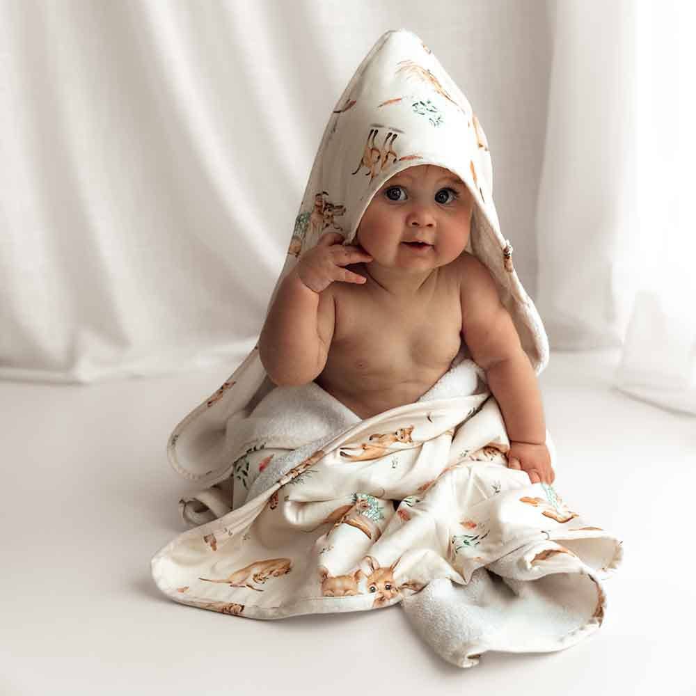 Kanga Organic Hodded Bath Baby Bath Towel Adoreu Baby Shop Launceston Tasmania Snuggle Hunny