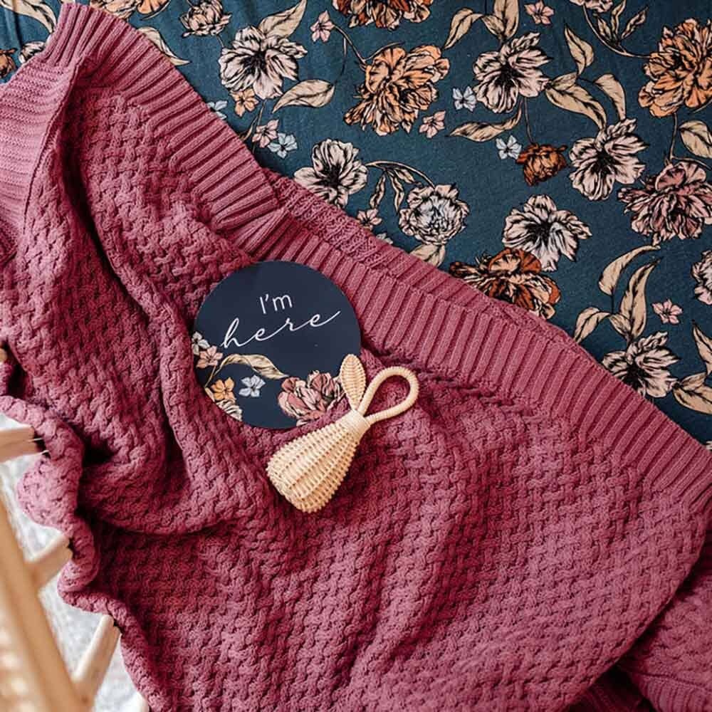 Diamond Knit Organic Cotton Baby Blanket Mauve Adoreu Baby Shop Launceston Tasmania Snuggle Hunny