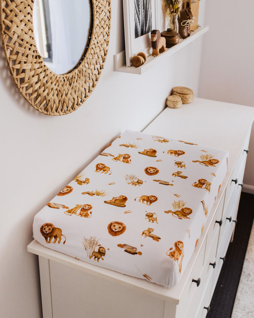 Lion Baby Bassinet Sheet Change Table Cover Adoreu Baby Shop Launceston Tasmania Snuggle Hunny