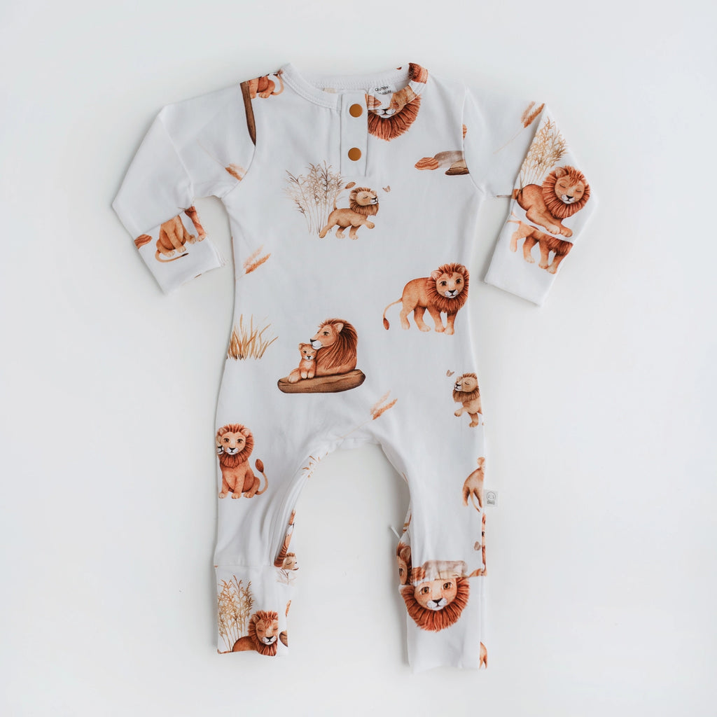 Lion Growsuite adoreu baby launceston baby shop showcasing snuggle hunny growsuits and other luxury baby brands. Your ones stop baby gift shop in Tasmania