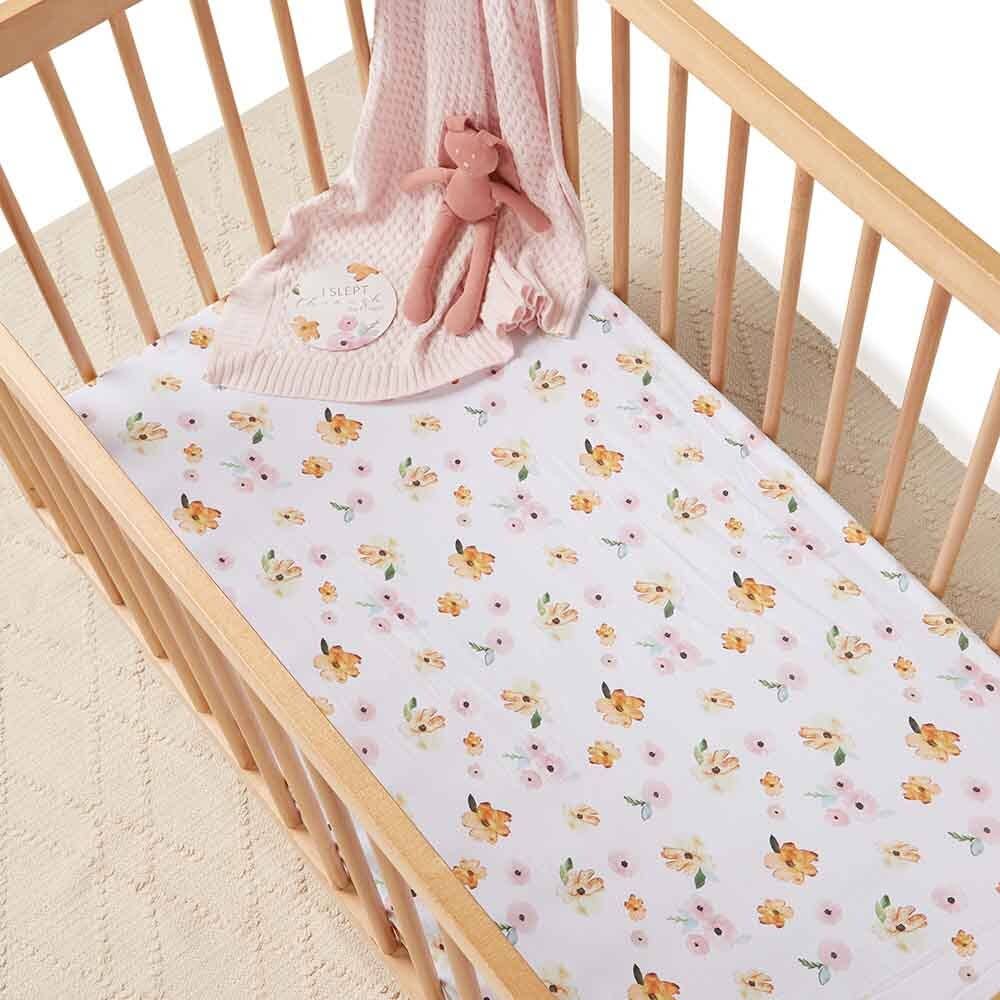poppy Fitted Baby Cot Sheet Adoreu Baby Shop Launceston Tasmania Snuggle Hunny