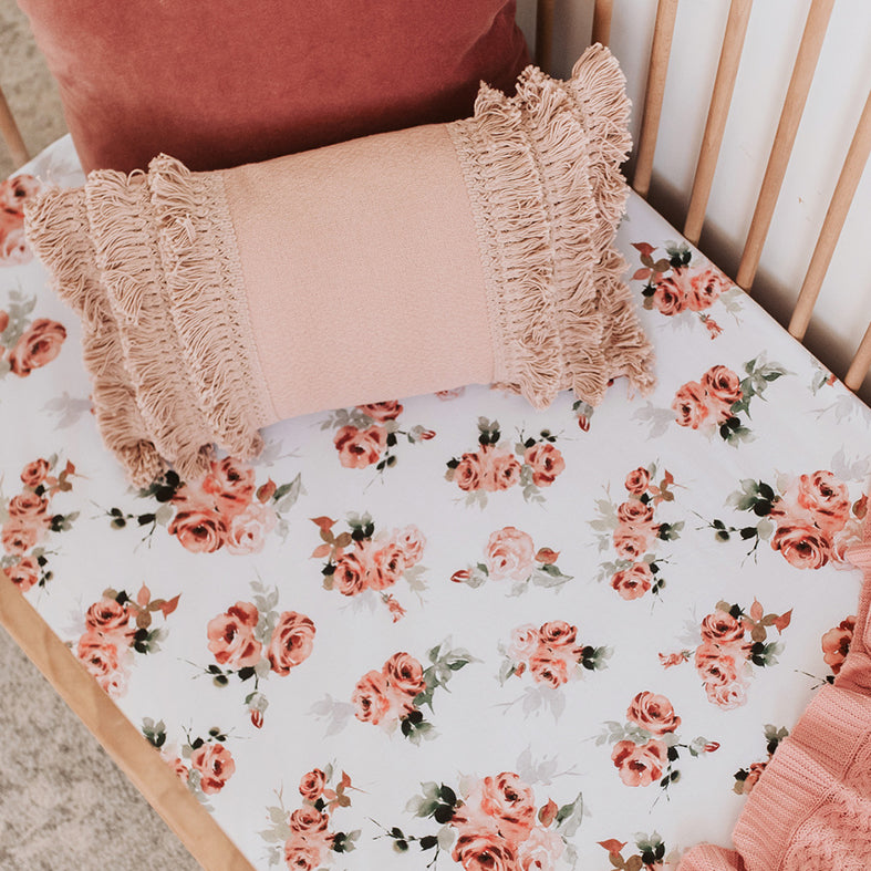 Fitted Cot Sheet Rosebud Adoreu Baby Shop Launceston Snuggle Hunny