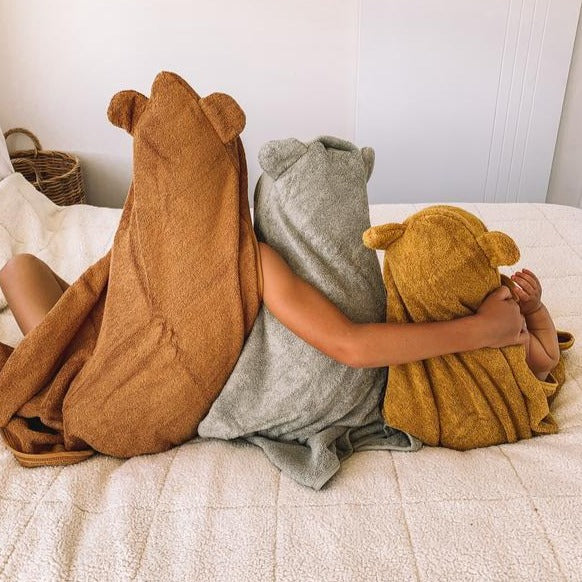 Hooded Bamboo Towel Caramel Kiin Baby Adoreu baby Shop Launceston Tasmania